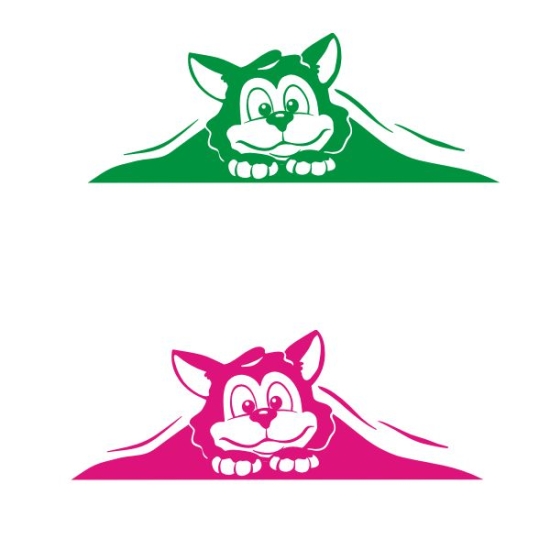 Preview: neugierige Katze Kater Wandtattoo Wandaufkleber W118